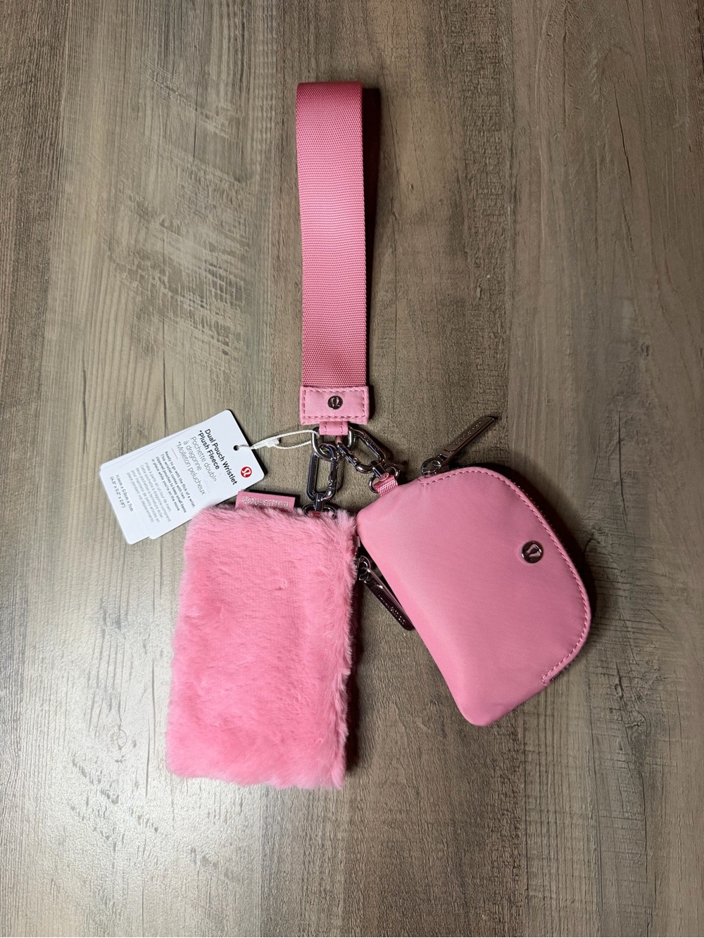 RARE NWT 💕Lululemon Dual Pouch Wristlet *Fleece - Pink Tide*